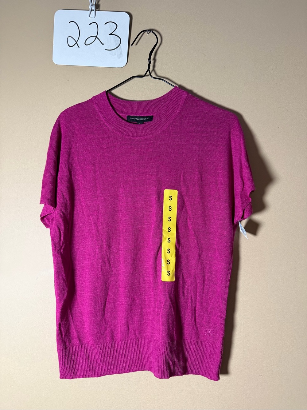 Banana Republic Women’s Short-Sleeve Crewneck Shirt - Fuchsia